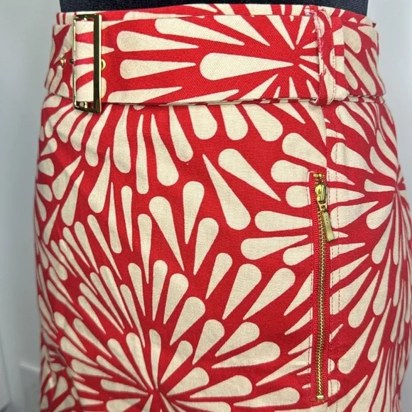 Talbots Petites Floral coral pencil skirt with belt women’s size 16P - Picture 3 of 6